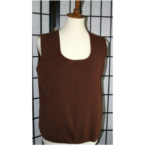 White Stag Sweaters - White Stag Sleeveless Sweater, Espresso Brown